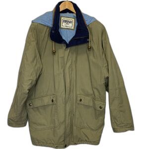 Mens Vintage Forenza Barn Chore Coat Jacket Gorpcore Work Cotton w/Hood‎